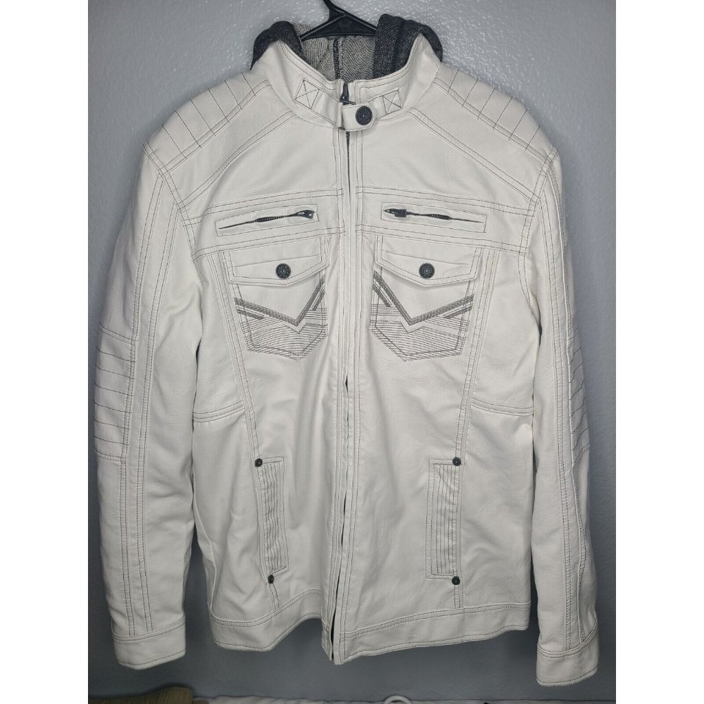 Buckle Black White Pleather Jacket, NWT, MSRP $109.95 Size L